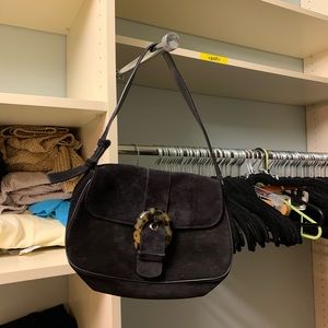 Salvatore Ferragamo Black Shoulder Bag with buckle